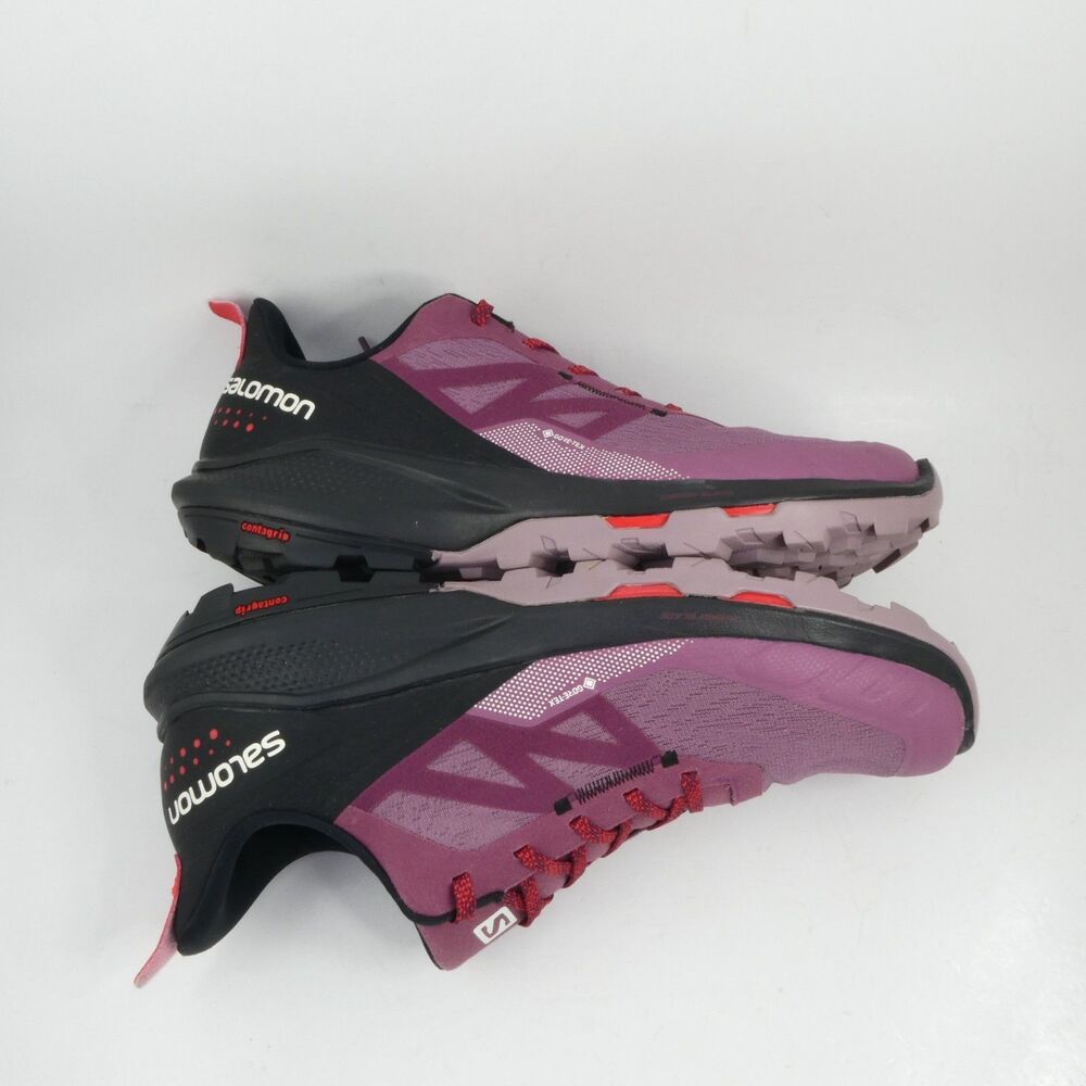 Salomon Women's Size 11 OUTPULSE Gore-Tex Hiking Shoes Tulipwood/Black/Poppy Red - Picture 4 of 10